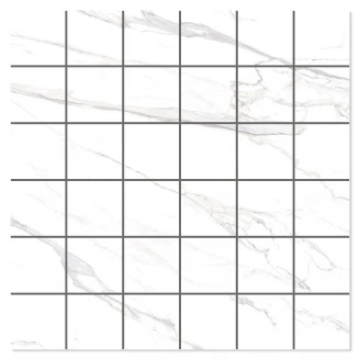Marmor Mosaikkflis <strong>Escalona</strong>  Hvit Polert 30x30 (5x5) cm